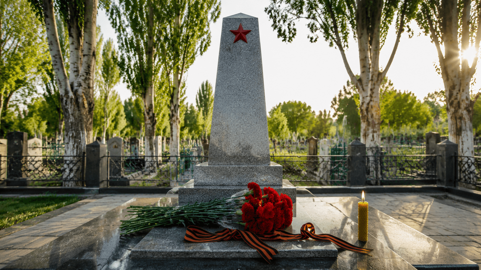 Grabpflege am 9. Mai: Veteranengrab in Usbekistan