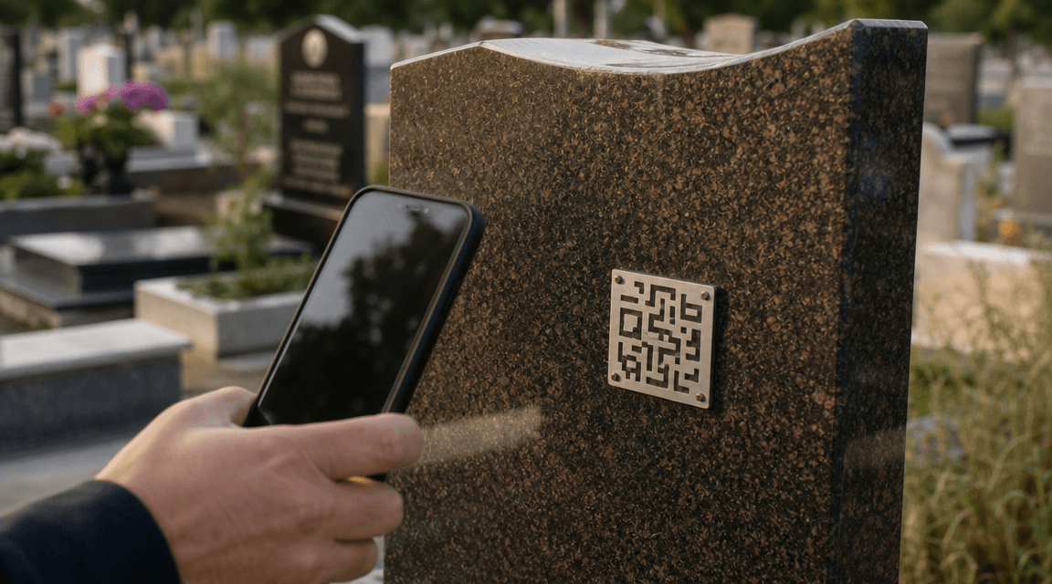 QR-Code am Grabmal: digitale Gedenkseite