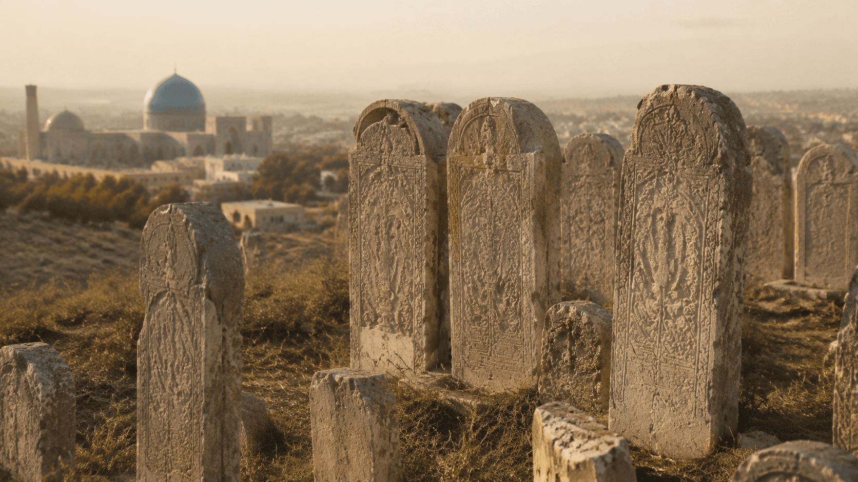 Altes jüdisches Friedhof in Samarkand und bukharisches Erbe