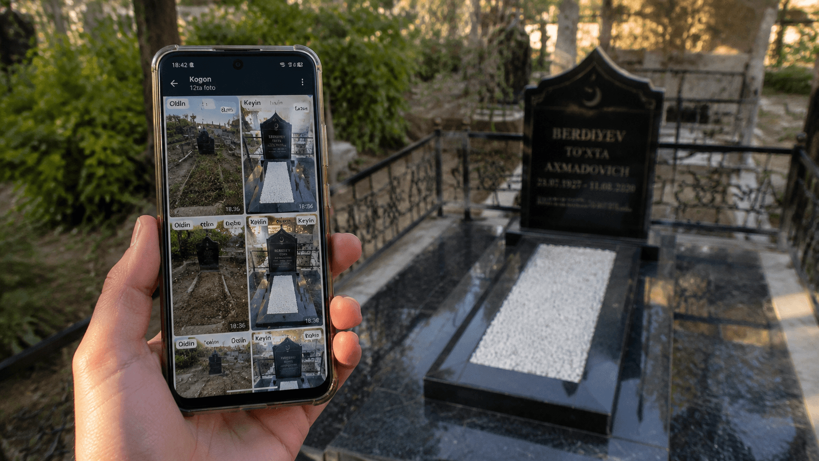 Grabpflege: so funktioniert der Foto‑Bericht vor/nachher